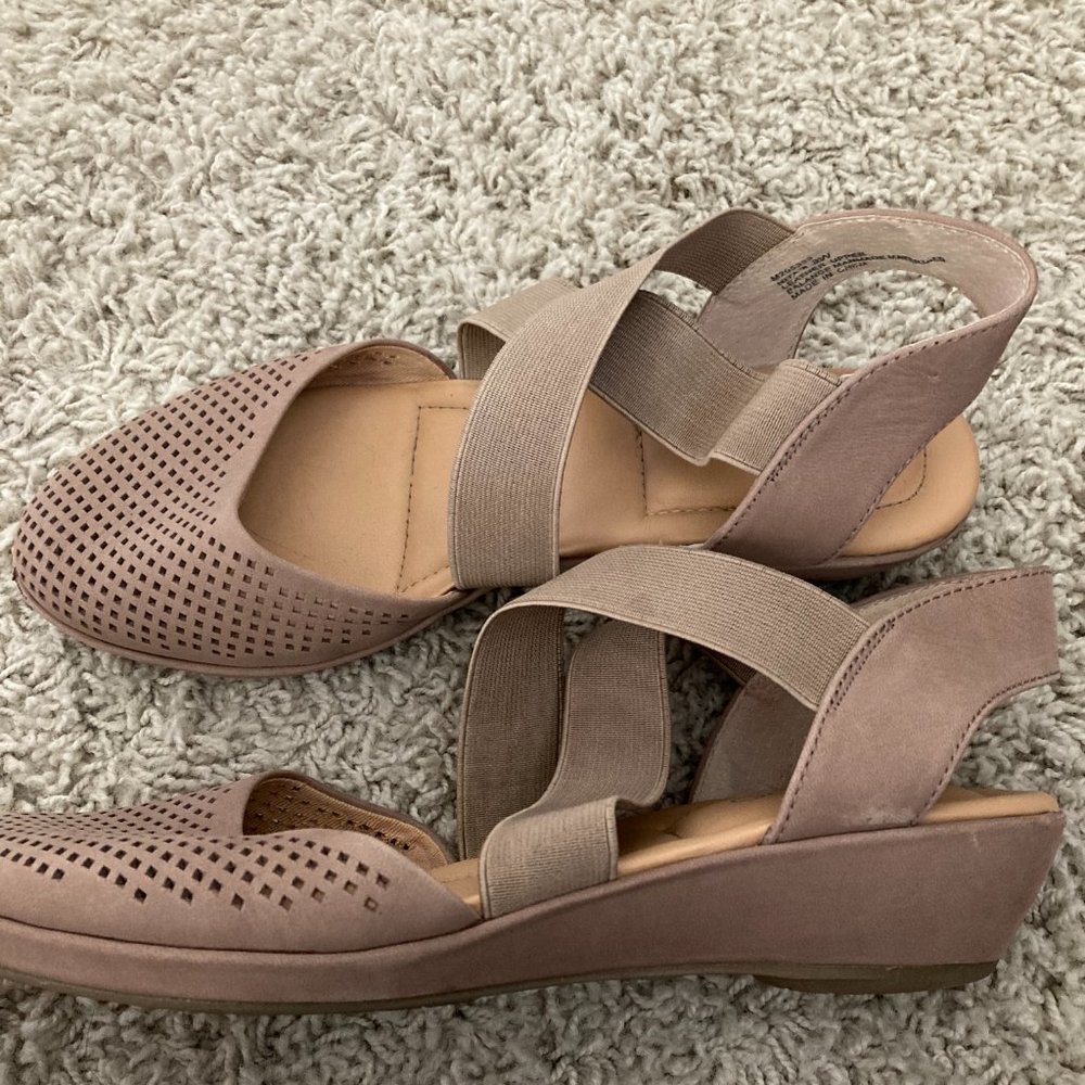 Me Too Nude Low Wedge Heels - Picture 2 of 3